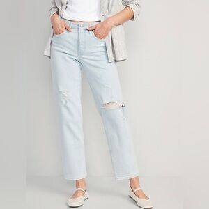 OLD NAVY High-Waisted OG Loose Ripped Jeans Size 6